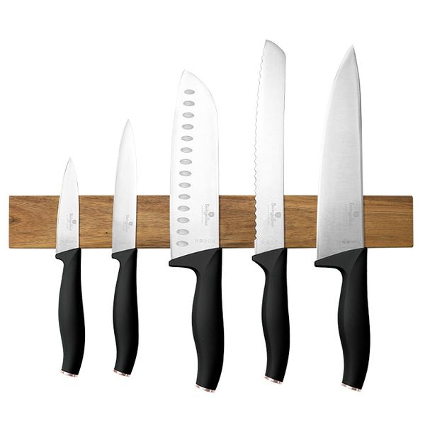 Berlinger Haus 6-Piece Stainless Steel Knife Set with Magnetic Hanger