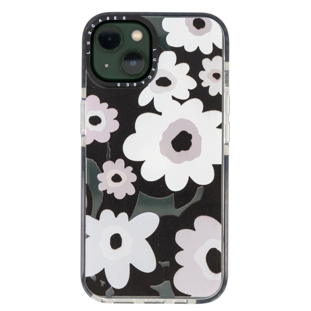 Beautiful Flower Print Cover for iPhone - Palest Purple, Black and ...