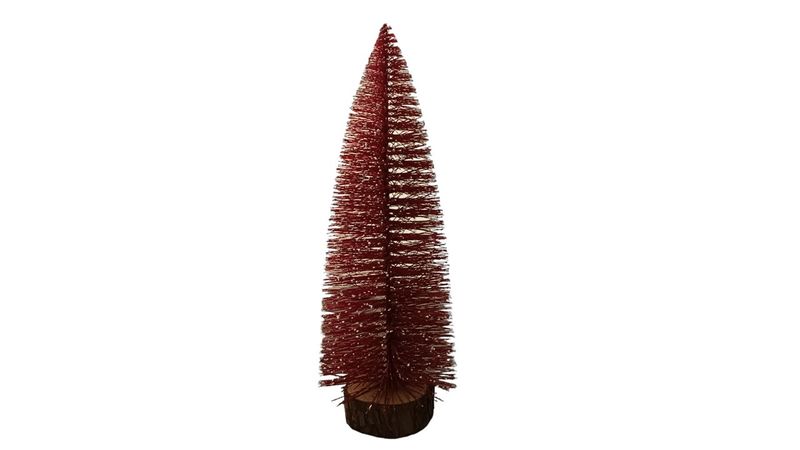 Vintage Frosted Bottle Brush Tree 30 Cm - Red