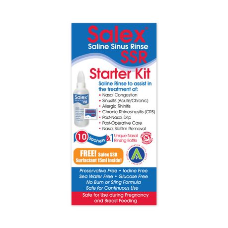 Salex Saline Sinus Rinse Starter Kit 10 X 1.6g