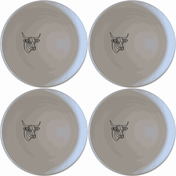 Nguni Cattle Cow Head Bowl Set of 4 - Range 2