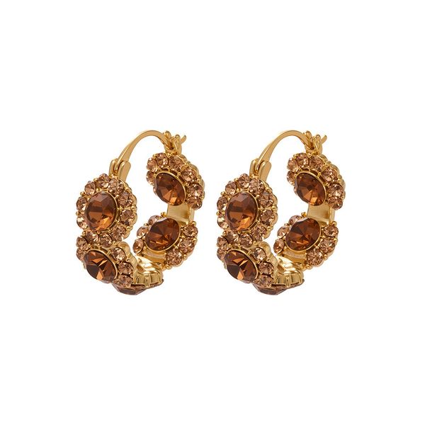 Luxury Retro U-Shaped Earrings - 18K Gold Plated Copper Jewelry