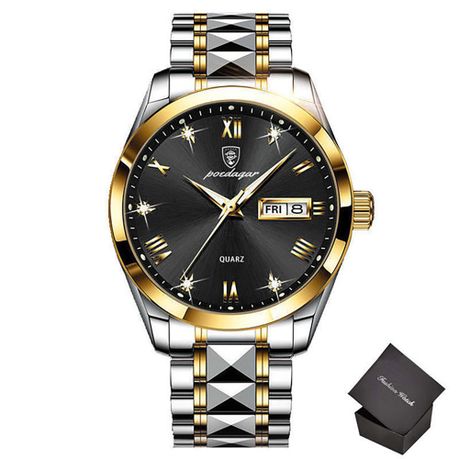 Mens gold 2024 silver watch