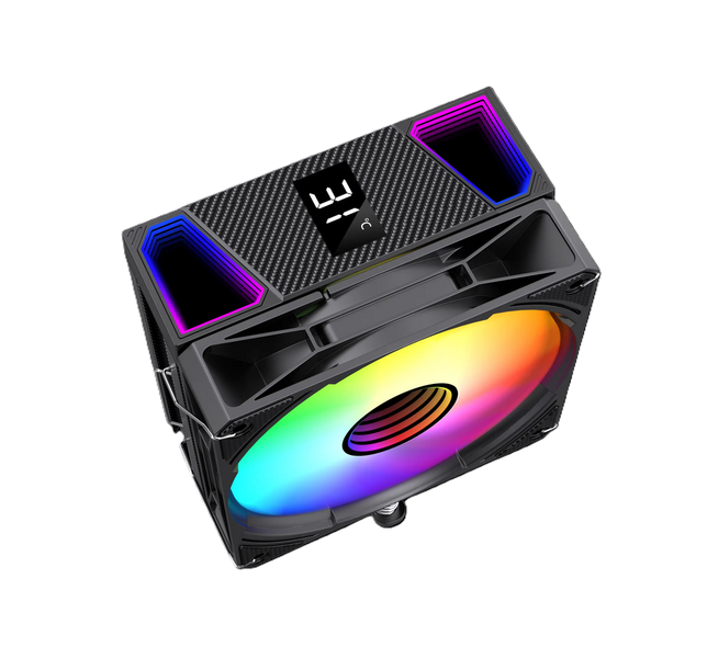 Pro Gaming PC ARGB CPU Cooler Temperature Display and Infinity Mirror 120mm