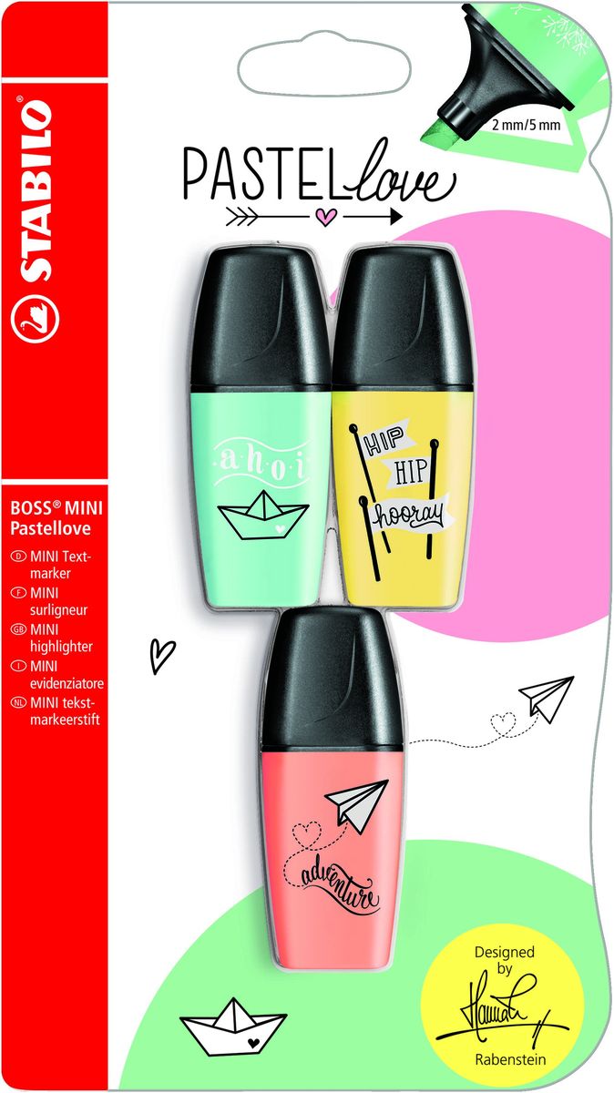 Highlighter STABILO BOSS MINI - pack of 3