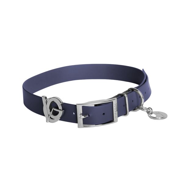 Valgray Splash Proof Adjustable Dog Collar, Midnight &amp; Silver, Extra Large