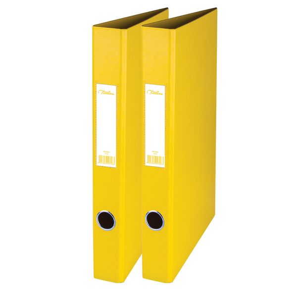 Pack of 2 Treeline A4 2-Ring Ringbinders Ring Binder Files - Yellow