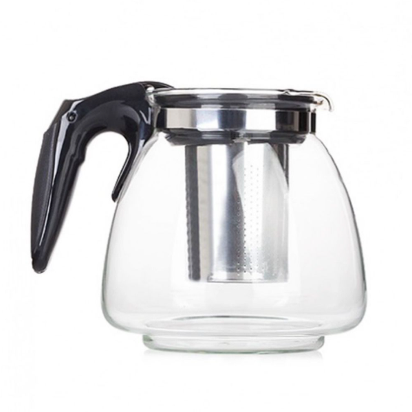 900ml Glass Tea Pot With Stainless Steel Filter &amp; Plastic Handle