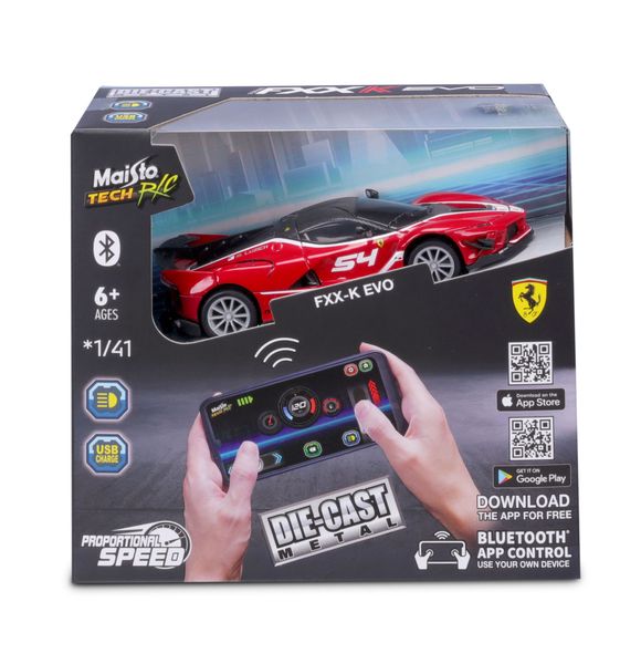 Maisto 1/41 Bluetooth R/C Ferrari FXX-K EVO (11.5cm Long) - USB Charger