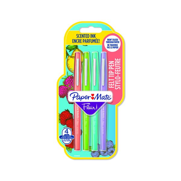 PAPER MATE Flair Scented Medium 0.7mm 4 Assorted Markers
