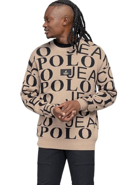 Polo Men's PJC Monogram Taupe Knitwear Jersey
