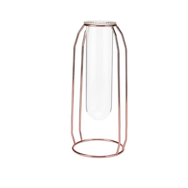 Vase Rose Gold Geometric Shape Single