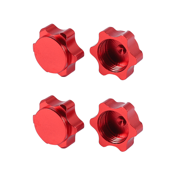 4Pcs Aluminum Wheel Hub Cover 17mm Hex Nut for 1/8 RC Car,Red