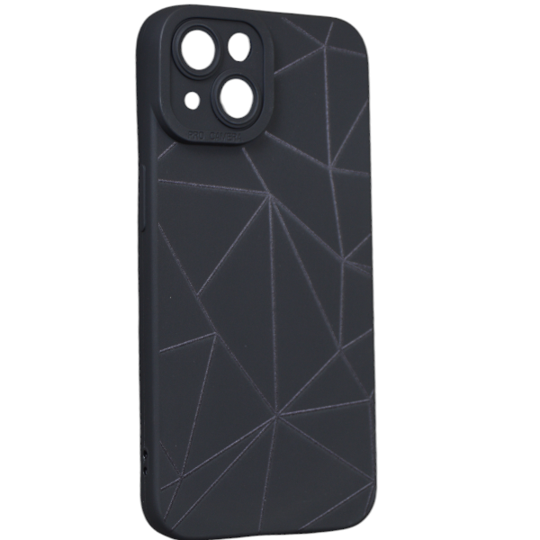High Quality Abstract Shapes Design Phone Case For iPhone 13 Pro - Black