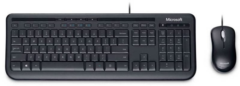 Microsoft Wired Desktop 600 Keyboard &amp; Mouse BLK USB for Business