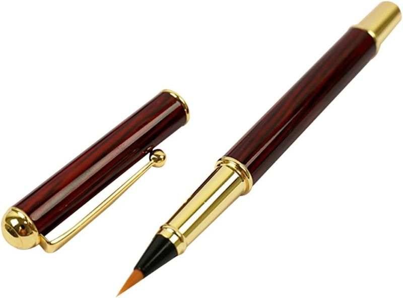 Refillable Metal Tip Brush Pen for Calligraphy and Sketching, Portable