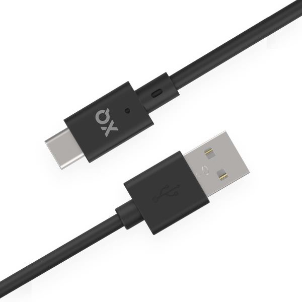XQISIT Charge &amp; Sync Type C 2.0 to USB A 150cm - Black