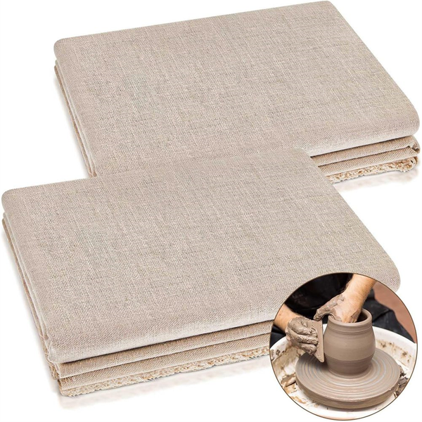 2 Pcs Pottery Linen Cloth Hessian Clay Sculpture Tool Washable
