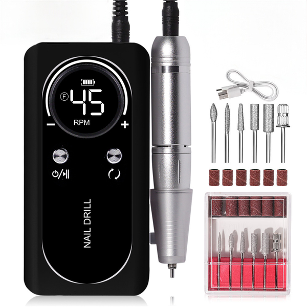 45000RPM Rechargeable Nail Drill with LED Display Portable Nail File