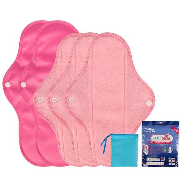 Reusable Menstrual Pads 5 Pcs Washable Sanitary Pads Panty liners for Women