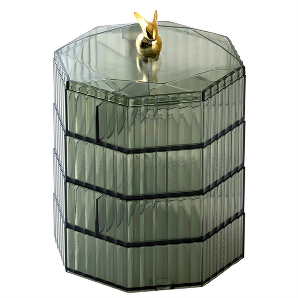 Acrylic Jewelry Organizer with Handle, Clear Boxes Green