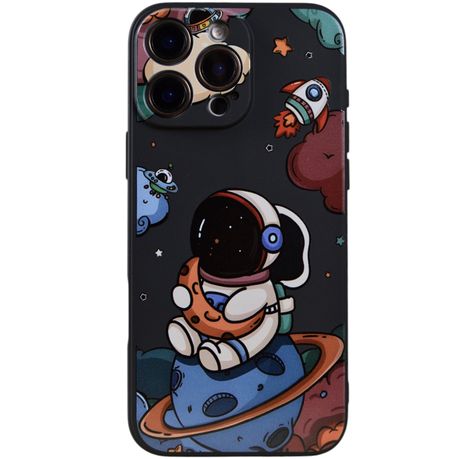 Phone Case with Little Space Guy Print - Iphone 16 Pro Max - Black Image