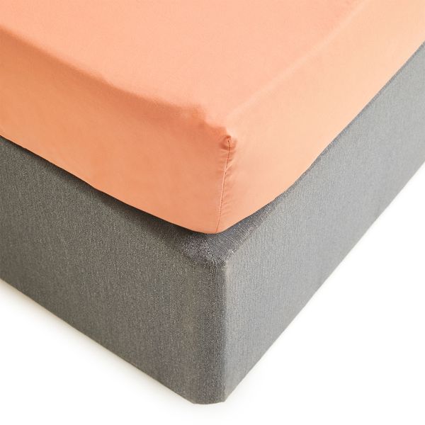 George &amp; Mason - 200TC Cotton Extra Length/Depth Fitted Sheet - Cork