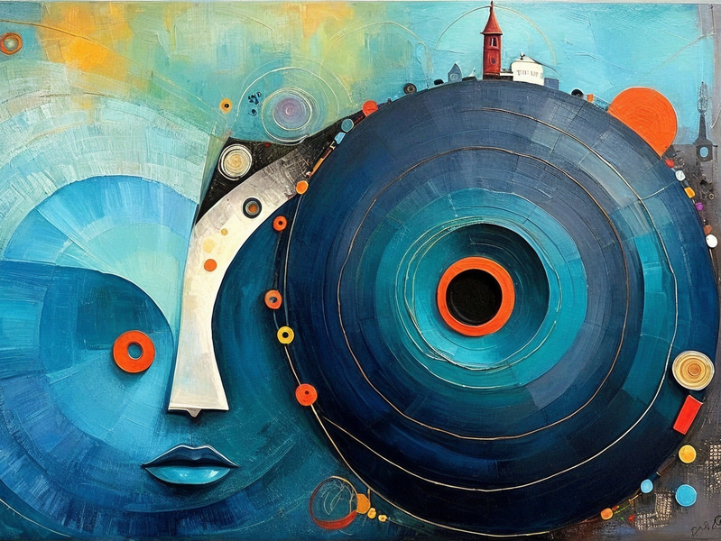 Modern Canvas Wall Art Home Decor - Abstract Blue Face