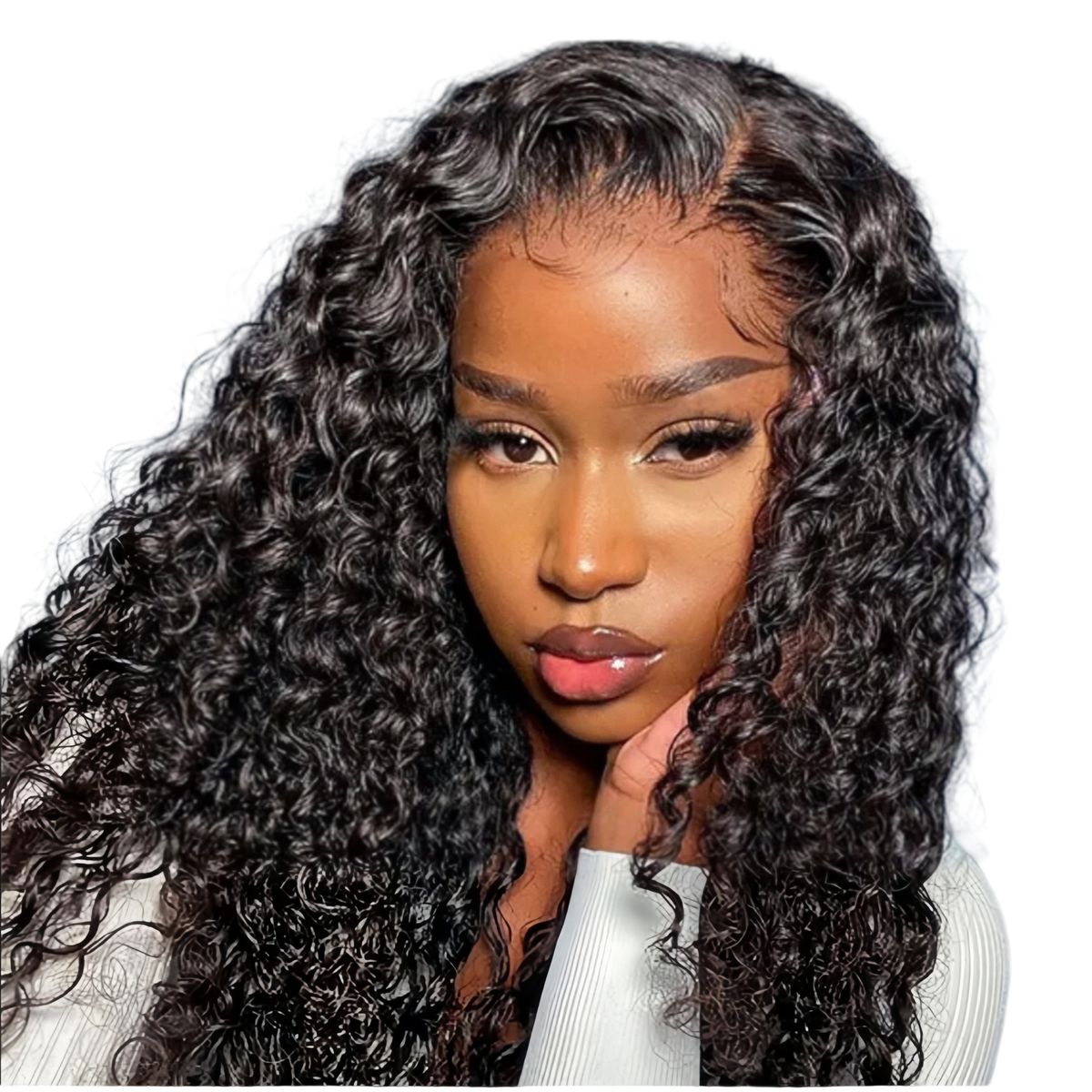 Marigold 14-inch Full Frontal Curly Wig Human Hair Natural Colour