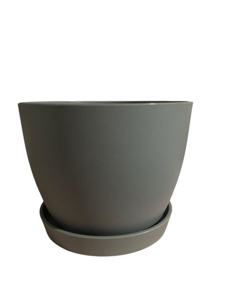 Pot With Saucer For Indoor And Outdoor Plants -Dark Grey