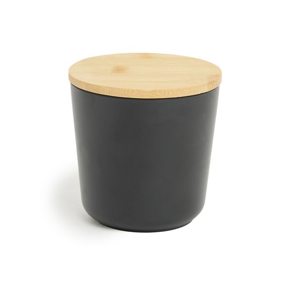 George &amp; Mason - Black Round Bamboo Fibre Storage Container - Small