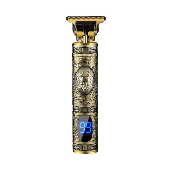 Gold Rechargeable Beard trimmer, sharp lines &amp; light hair with LED-display
