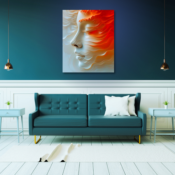 Canvas Wall Art Decor - Orange Waves Artwork