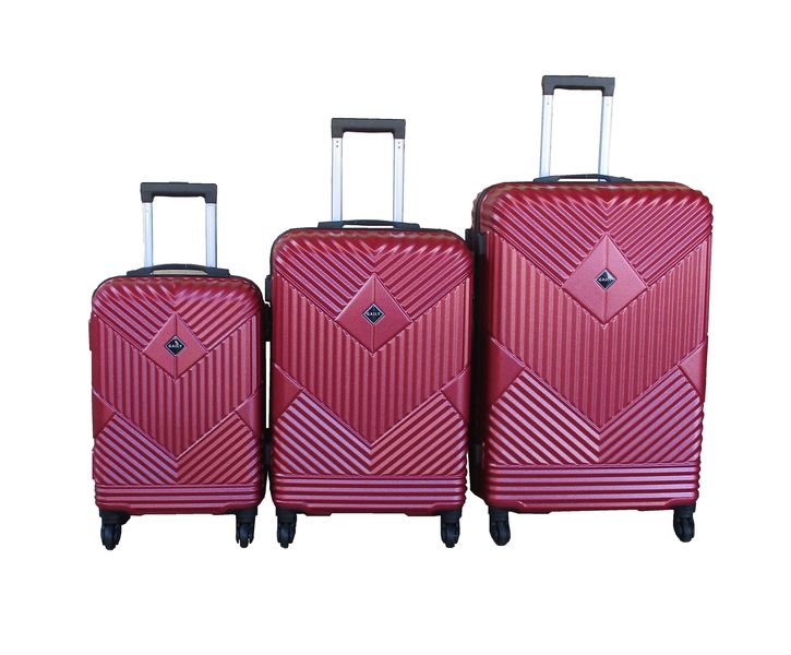 Durable Red ABS Hardside Spinner Luggage Set with TSA Lock, 3 Piece