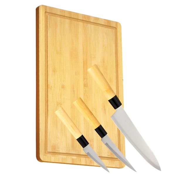 Naturelle 3-Piece Knife and Cutting Board Set