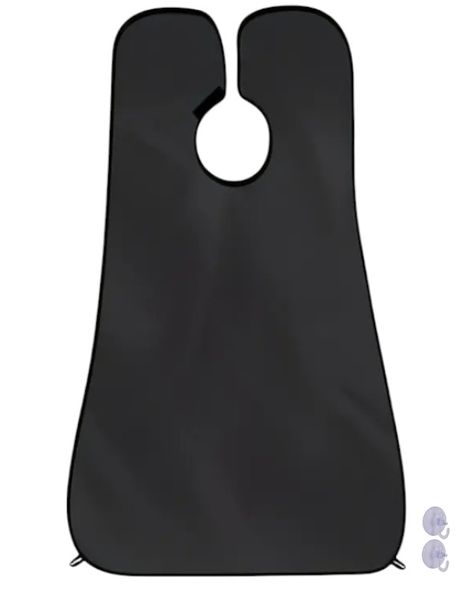 Men's Haircut And Beard Trimming Apron With Suction Cups - Black