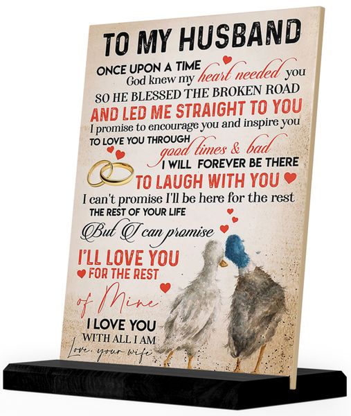To My Husband DUCKS Birthday Christmas Anniversary Gift Ceramic Tile