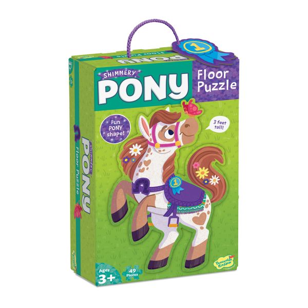 Peaceable Kingdom Shaped Floor Puzzle Shimmery Pony