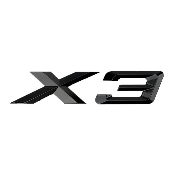 BM-X3-GBK, High Quality ABS BMW X3 Trunk Emblem-Gloss Black