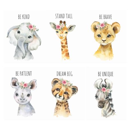 Safari Baby Animals-With Inspirational Quotes - Set of 6 x A4 Prints | Buy  Online in South Africa 