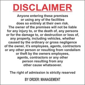 Disclaimer Notice Sign 440x440 | Shop Today. Get it Tomorrow ...