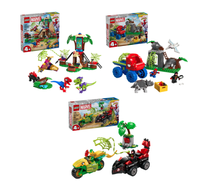 LEGO Marvel: Spidey and Dinosaur Adventures - 11200, 11199, and 11198