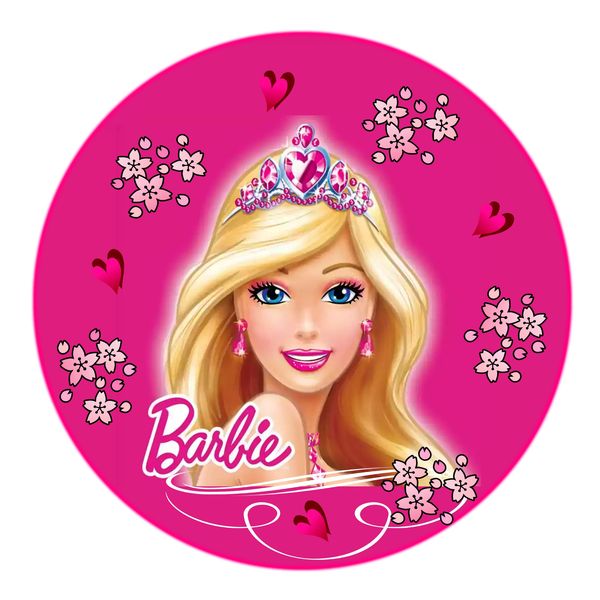 Barbie Round Wooden Vinyl Signage 40CM
