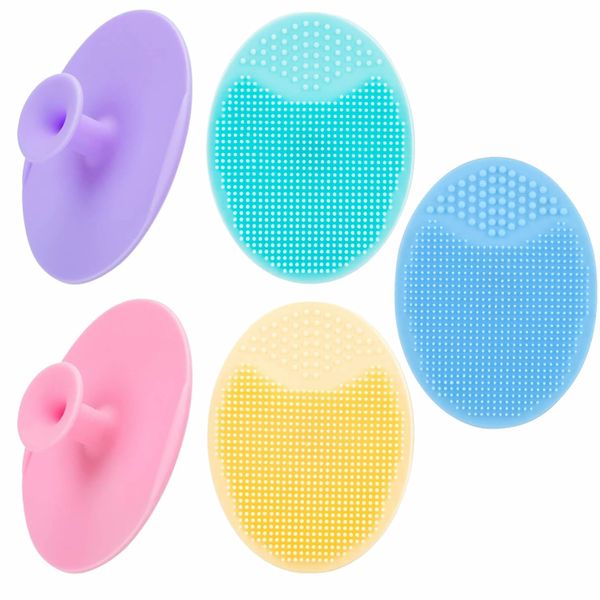 5 Pack Face Scrubber, Soft Silicone Facial Cleansing Brush