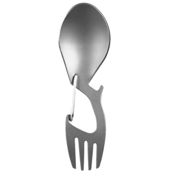 3 In 1 Camping Picnic Titanium Spoon Tableware Titanium Fork Ultralight Pur