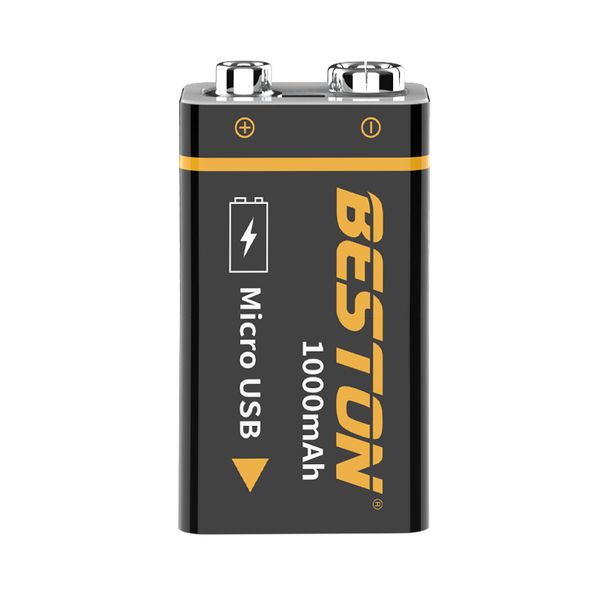 Beston 9V 1000mAh Micro-USB Rechargeable Lithium-Ion Battery