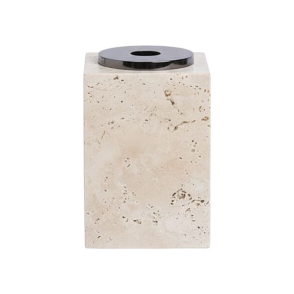 Modern Marble Textured Rectangular Diffuser Holder - Beige/Black
