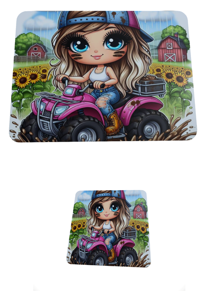 Dirt Bike 1 - Mouse Pad And Coaster Set