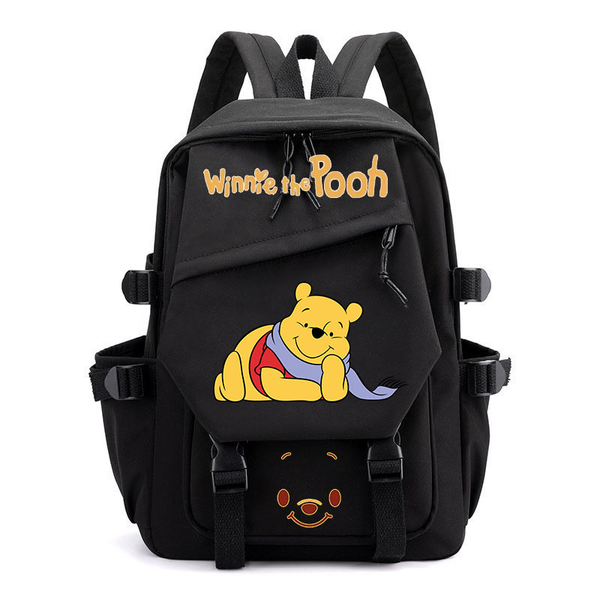 Student Backpack Cute Cartoon Wennie the Pooh Nylon Schoolbag