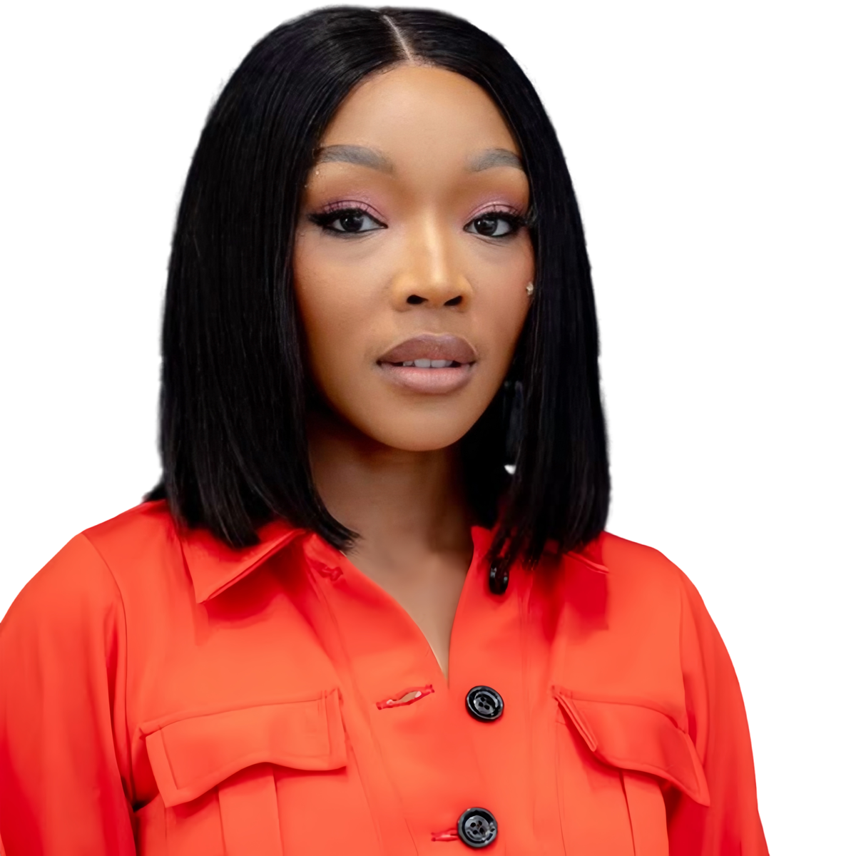 Luvée 12-inch Kim K Bob Full Frontal Straight Wig Human Hair Natural Colour